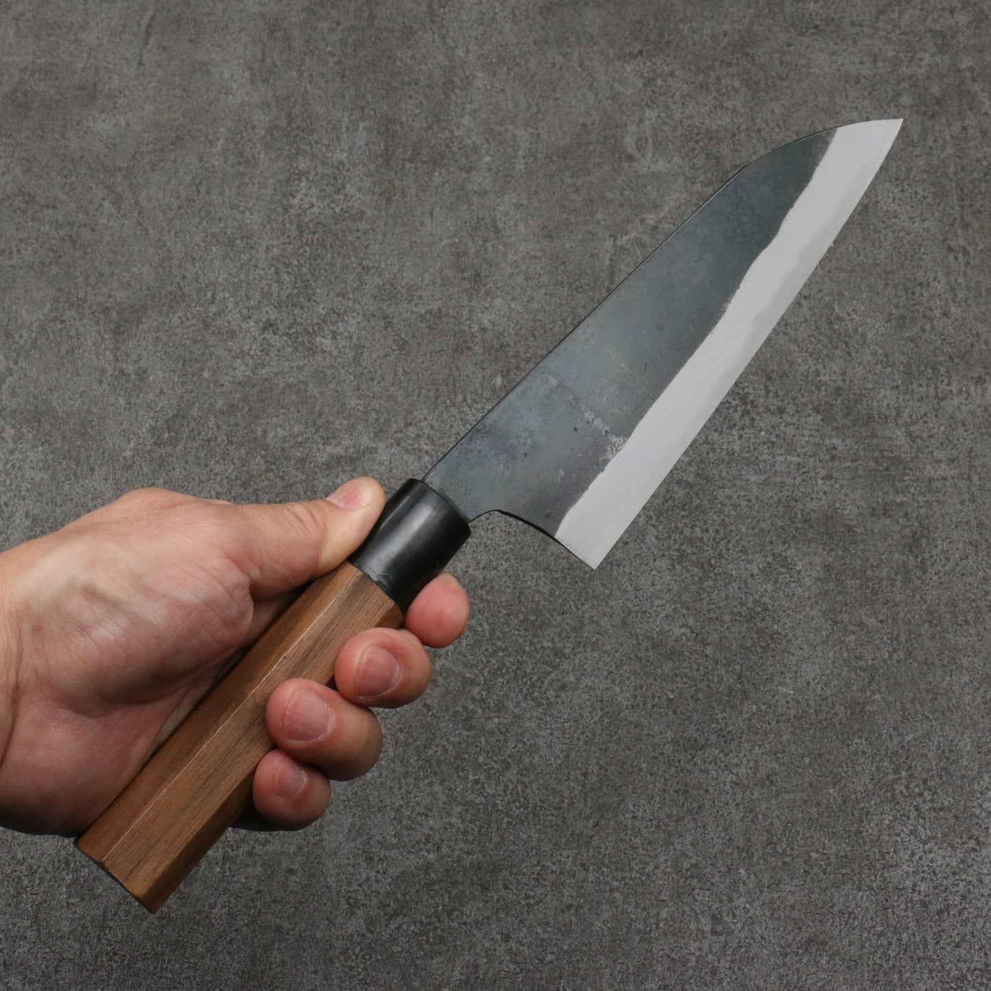 Free ship - Thương hiệu Daisuke Nishida Thép trắng No.1 Đen Dao đa năng Santoku 165mm chuôi dao gỗ Hoa anh đào