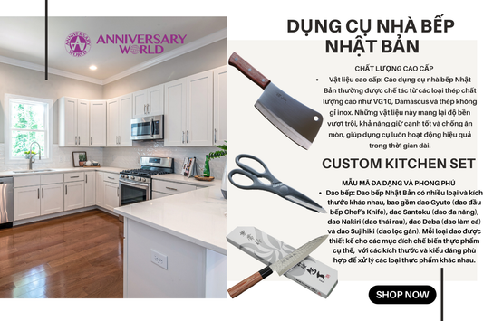 Bộ dụng cụ nhà bếp Nhật Bản chất lượng cao cấp dao đa năng Gyuto 180mm thép DSR-1K6, dao chặt xương Chopper 170mm, kéo làm bếp Silky đen 220mm