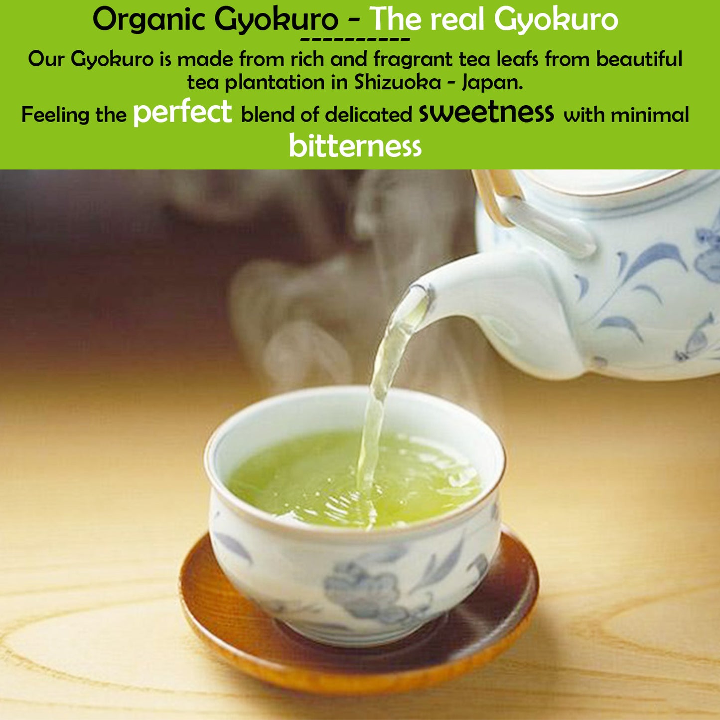 Trà Nhật Bản Hữu Cơ Cao Cấp 玉 露 Ngọc Sương Organic Gyokuro 50gram (Japanese Organic Premium Gyokuro Green Tea Loose Leaf ) - Made In Japan Thương Hiệu Otsuka Green Tea Co.,Ltd.
