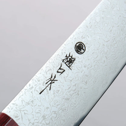 Thương hiệu Higuchi SG2 Thép Damascus Dao đa năng Kiritsuke Santoku 180mm chuôi dao gỗ ép đỏ