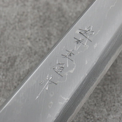 Hideo Kitaoka White Steel No.2 Damascus Mioroshi Deba Japanese Knife 210mm Shitan Handle