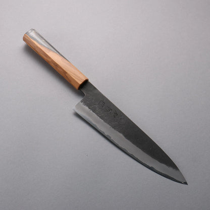 Thương hiệu Tomoe Hozan Thép trắng hoàn thiện No.2 Đen Dao đa năng Gyuto 210mm chuôi dao gỗ ô liu và nhựa đen