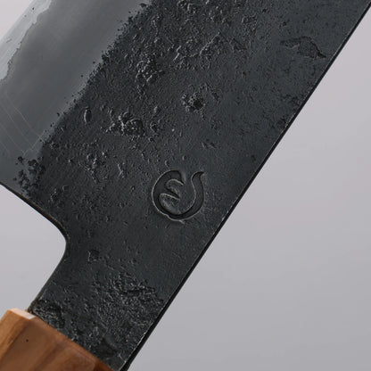 Thương hiệu Tomoe Hozan Thép trắng hoàn thiện No.2 Đen Dao đa năng Gyuto 210mm chuôi dao gỗ ô liu và nhựa đen