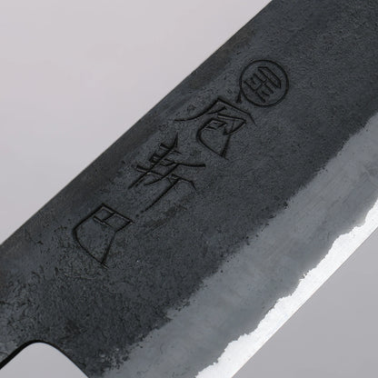 Thương hiệu Tomoe Hozan Thép trắng hoàn thiện No.2 Đen Dao đa năng Santoku 165mm chuôi dao gỗ ô liu và nhựa đen