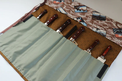 Túi vải Nhật, bộ cuốn đựng 6 dao cao cấp