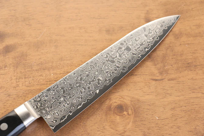 Thương hiệu Seisuke Kagami AUS10 Thép Damascus tráng gương Dao đa năng Gyuto dao Nhật 180mm chuôi dao gỗ Pakka đen