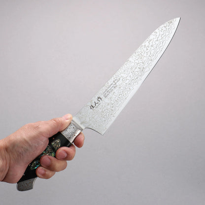 Thương hiệu Kajin ZDP189 Dao đa năng Gyuto được đánh bóng hoàn thiện bằng thép Damascus 210mm chuôi dao mẫu khảm Avalon