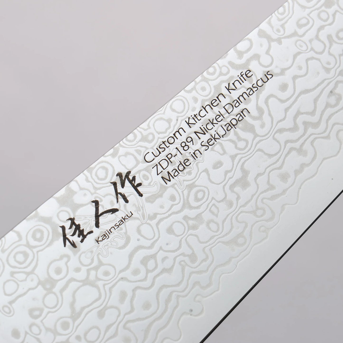 Thương hiệu Kajin ZDP189 Dao đa năng Kiritsuke Gyuto được đánh bóng hoàn thiện bằng thép Damascus 210mm chuôi dao mẫu khảm màu ngọc lam Corian