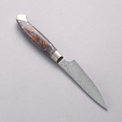 Thương hiệu Kajin ZDP189 Dao nhỏ được đánh bóng hoàn thiện thép Damascus Petty 95mm chuôi dao Comprite mẫu khảm Hanarin Kyuubi