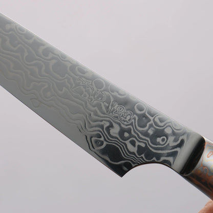 Thương hiệu Kajin ZDP189 Dao nhỏ được đánh bóng hoàn thiện thép Damascus Petty 95mm chuôi dao Comprite mẫu khảm Hanarin Kyuubi