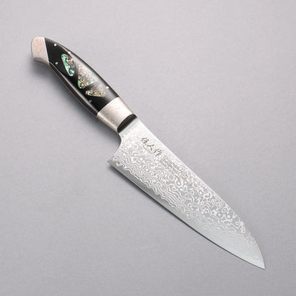 Thương hiệu Kajin ZDP 189 Thép Damascus Đánh bóng hoàn thiện Dao đa năng Santoku 165mm chuôi dao mẫu khảm Avalon