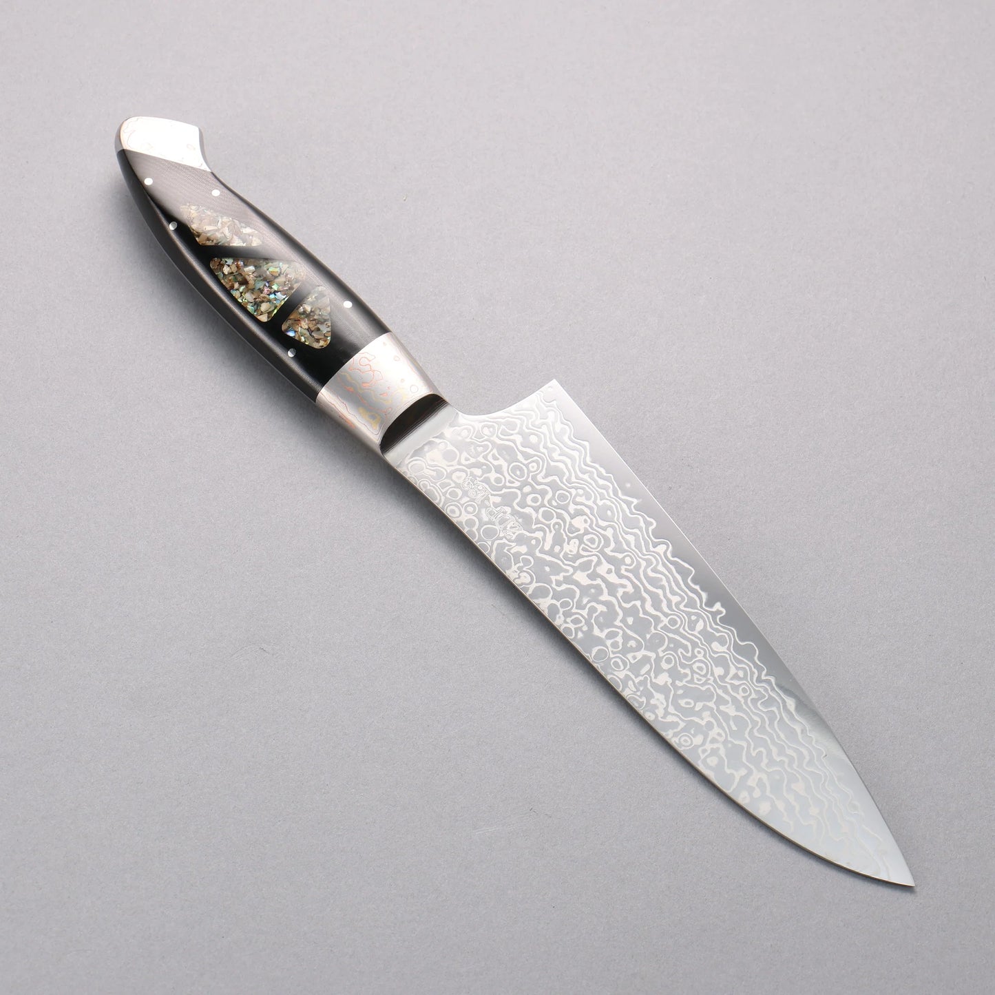 Thương hiệu Kajin ZDP 189 Thép Damascus Đánh bóng hoàn thiện Dao đa năng Santoku 165mm chuôi dao mẫu khảm Avalon