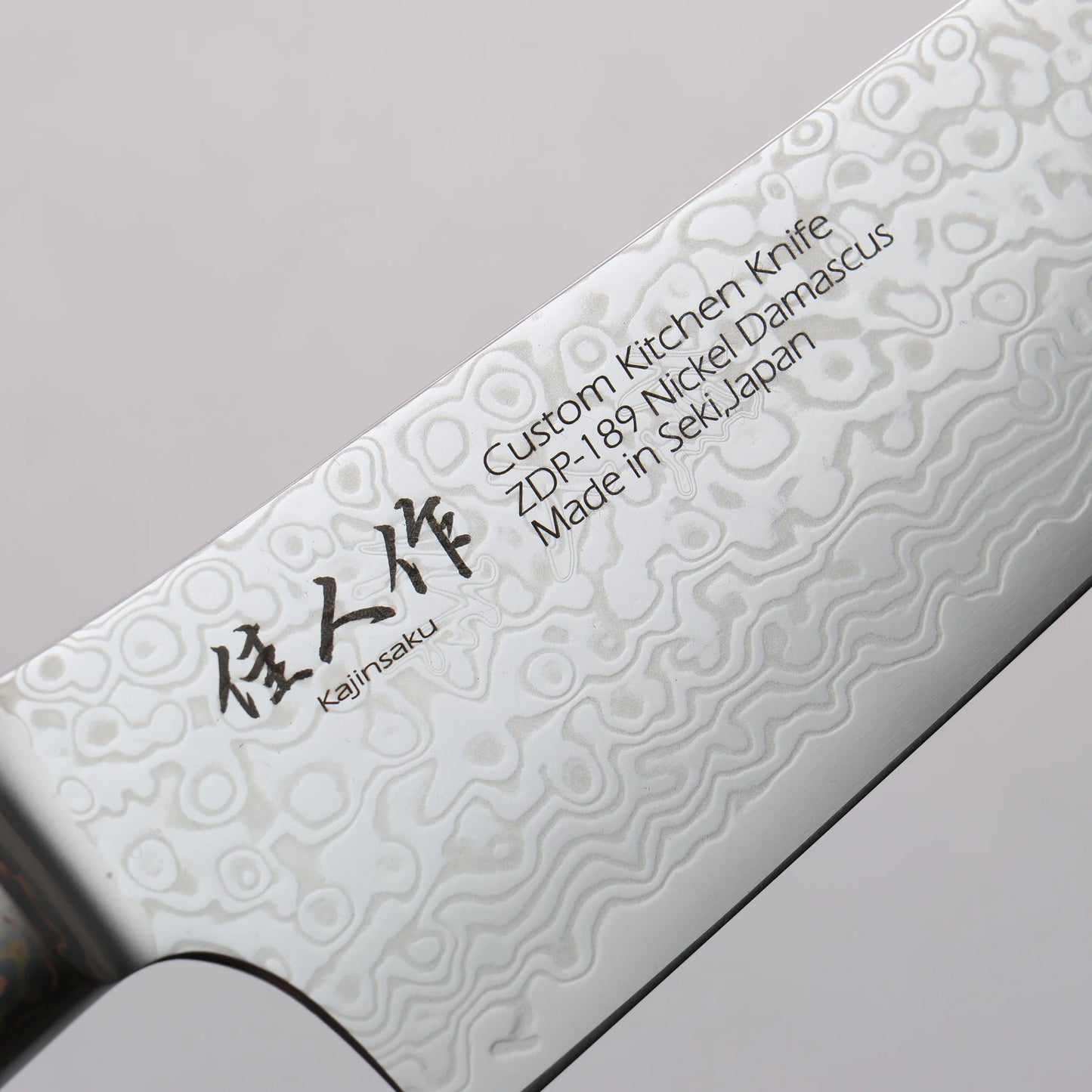 Thương hiệu Kajin ZDP 189 Thép Damascus Đánh bóng hoàn thiện Dao đa năng Santoku 165mm chuôi dao mẫu khảm Avalon