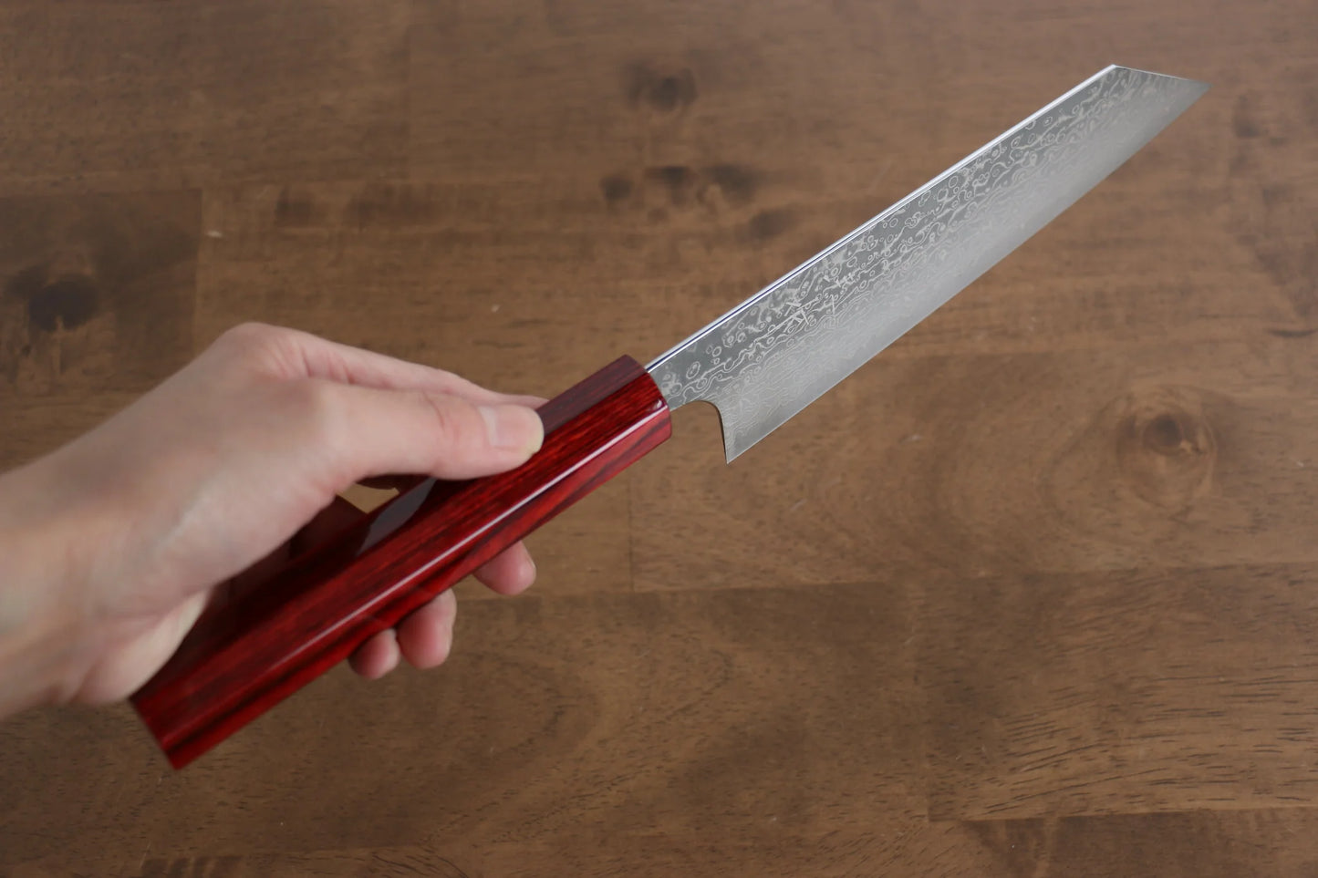 Thương hiệu Kei Kobayashi thép SG2 Damascus Dao đa năng Bunka 170MM dao rèn thủ công Nhật Bản chuôi dao hoa văn sơn mài màu đỏ