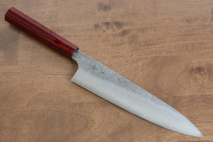 Thương hiệu Kei Kobayashi thép SG2 Damascus Dao đa năng Gyuto 210MM dao rèn thủ công Nhật Bản chuôi dao hoa văn sơn mài màu đỏ