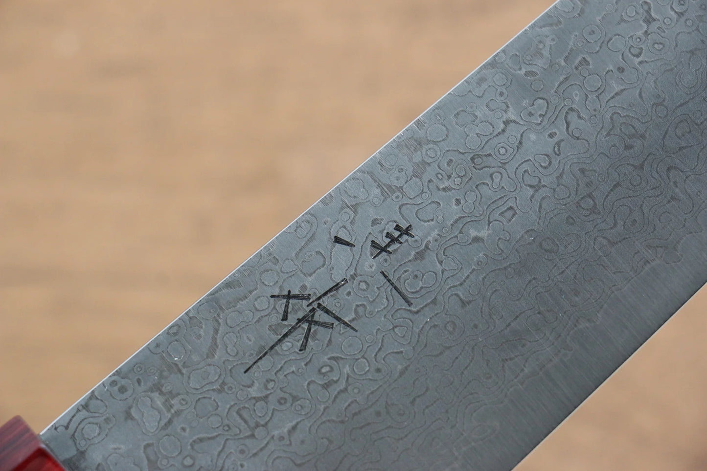 Thương hiệu Kei Kobayashi thép SG2 Damascus Dao đa năng Gyuto 210MM dao rèn thủ công Nhật Bản chuôi dao hoa văn sơn mài màu đỏ