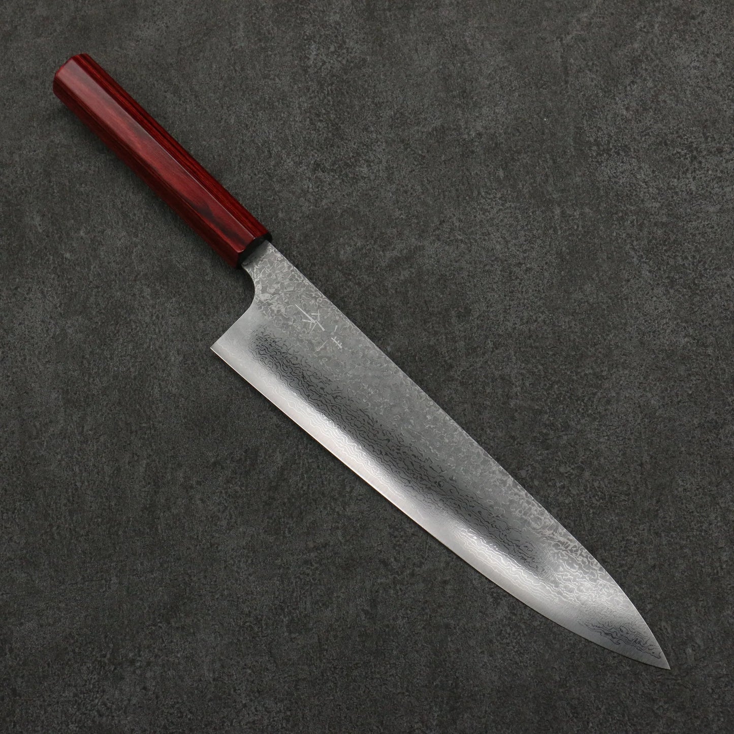 Thương hiệu Kei Kobayashi thép SG2 Damascus Dao đa năng Gyuto 240MM dao rèn thủ công Nhật Bản chuôi dao hoa văn sơn mài màu đỏ