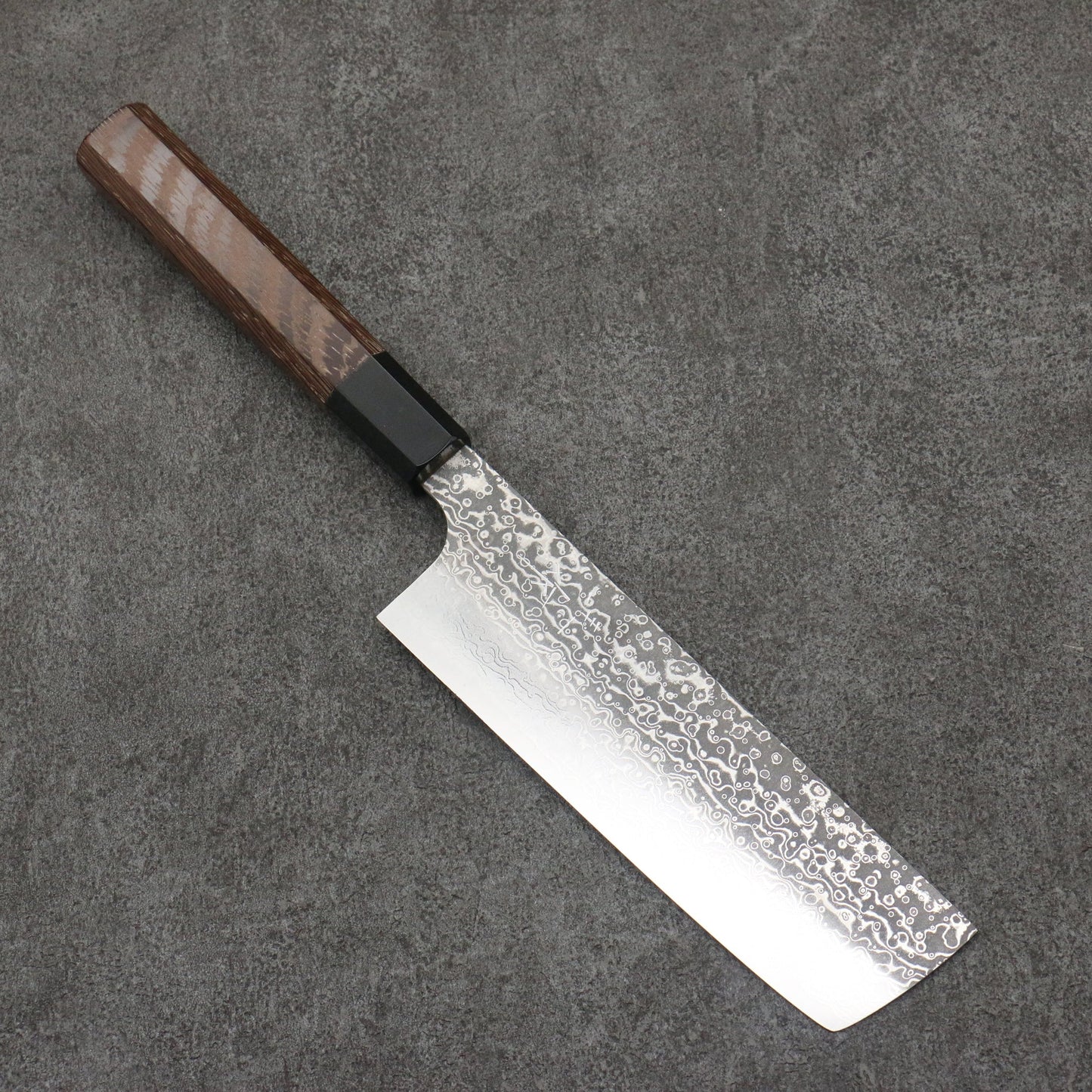 Thương hiệu Kei Kobayashi SG2 Thép Damascus Dao thái rau chuyên dụng Nakiri 165mm chuôi dao gỗ Wenge