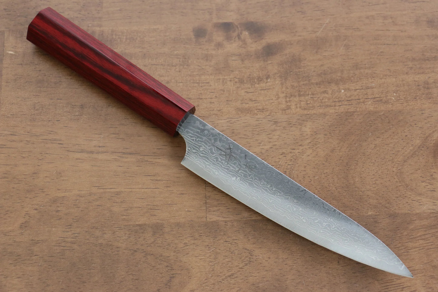 Thương hiệu Kei Kobayashi thép SG2 Damascus Dao nhỏ Petty 150MM chuôi dao hoa văn sơn mài màu đỏ