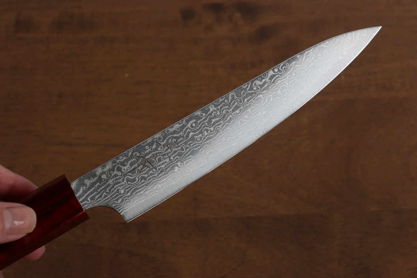 Thương hiệu Kei Kobayashi thép SG2 Damascus Dao nhỏ Petty 150MM chuôi dao hoa văn sơn mài màu đỏ