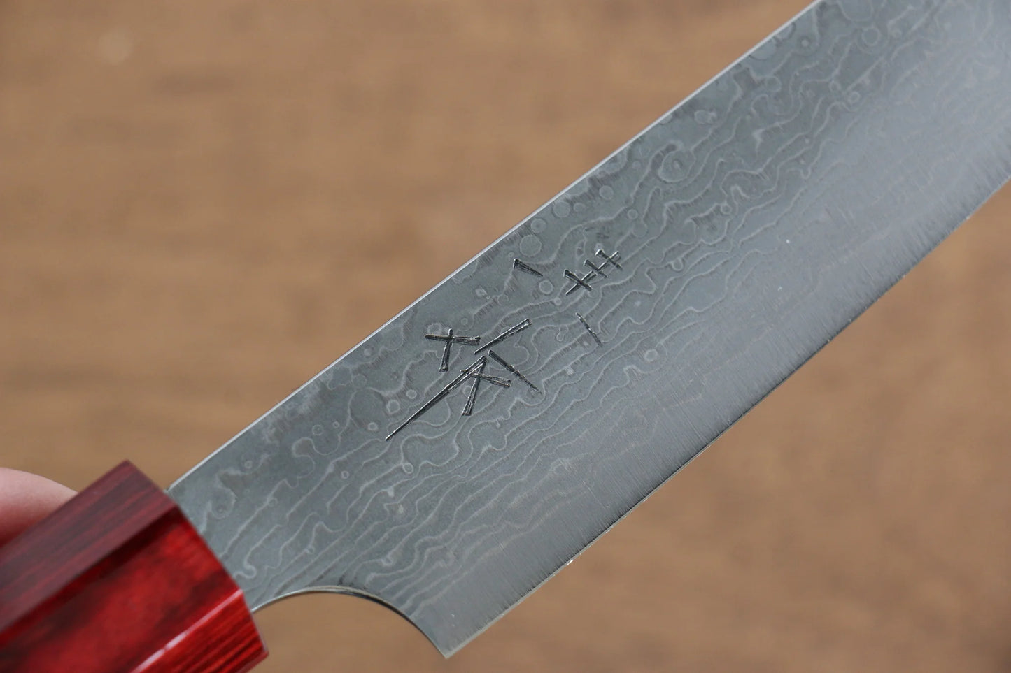 Thương hiệu Kei Kobayashi thép SG2 Damascus Dao nhỏ Petty 150MM chuôi dao hoa văn sơn mài màu đỏ