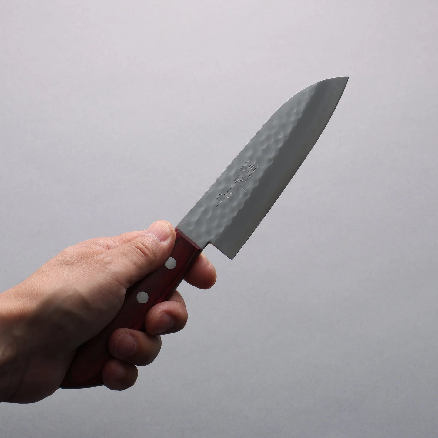 Thương hiệu Kunihira VG1 Dao đa năng Santoku loại nhỏ 130mm chuôi dao gỗ ép đỏ