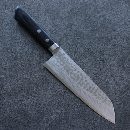 Thương hiệu Seisuke thép V Gold Số 10 Damascus Dao đa năng Santoku 165mm chuôi dao gỗ ván ép màu đen