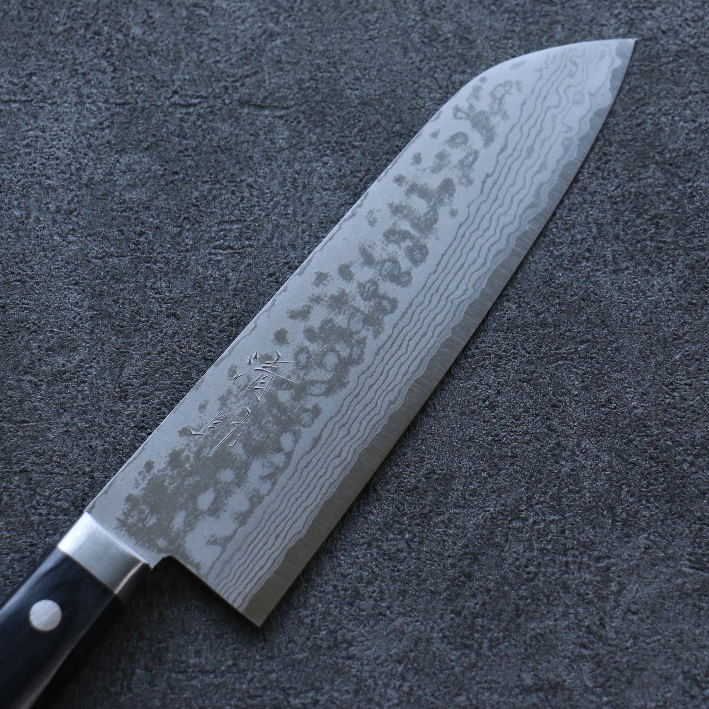 Thương hiệu Seisuke thép V Gold Số 10 Damascus Dao đa năng Santoku 165mm chuôi dao gỗ ván ép màu đen