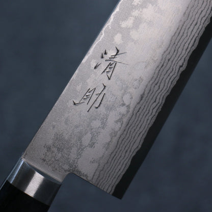 Thương hiệu Seisuke thép V Gold Số 10 Damascus Dao đa năng Santoku 165mm chuôi dao gỗ ván ép màu đen