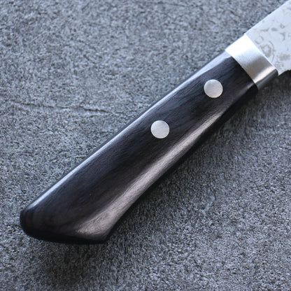 Free ship - Thương hiệu Seisuke VG10 Thép Damascus Dao đa năng Santoku (loại nhỏ) dao Nhật 135mm chuôi dao gỗ Pakka đen