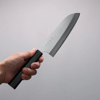 Thương hiệu Makoto Kurosaki VG10 Kỹ nghệ truyền thống Nhật Nashiji Dao đa năng Santoku 170mm chuôi dao gỗ Mun