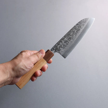 Thương hiệu Makoto Kurosaki VG10w Thép Damascus Dao đa năng Santoku 165mm chuôi dao gỗ Phong