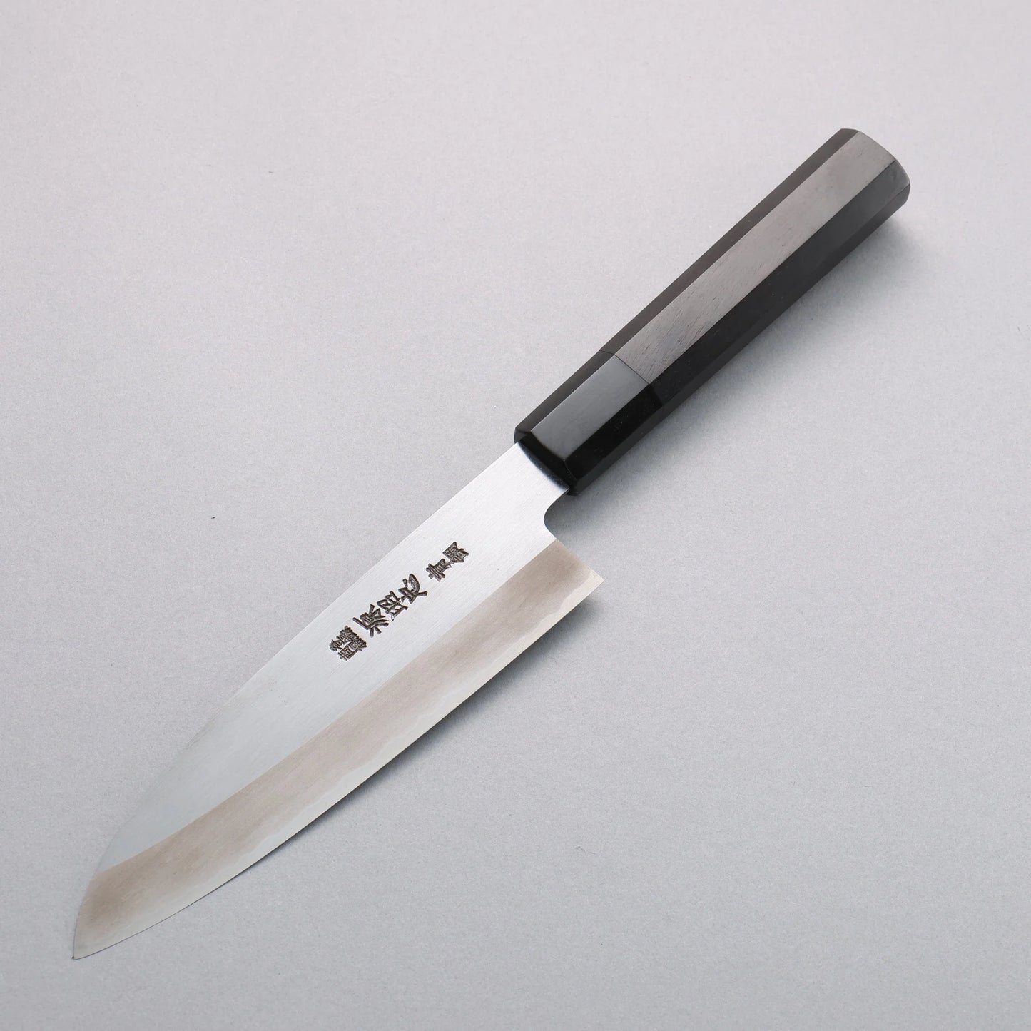 Thương hiệu Minamoto Akitada Thép xanh No.2 Kasumitogi Dao đa năng Santoku 180mm chuôi dao gỗ Mun