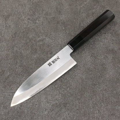 Thương hiệu Minamoto Akitada Thép trắng No.2 Kasumitogi Dao đa năng Santoku 180mm chuôi dao gỗ Mun