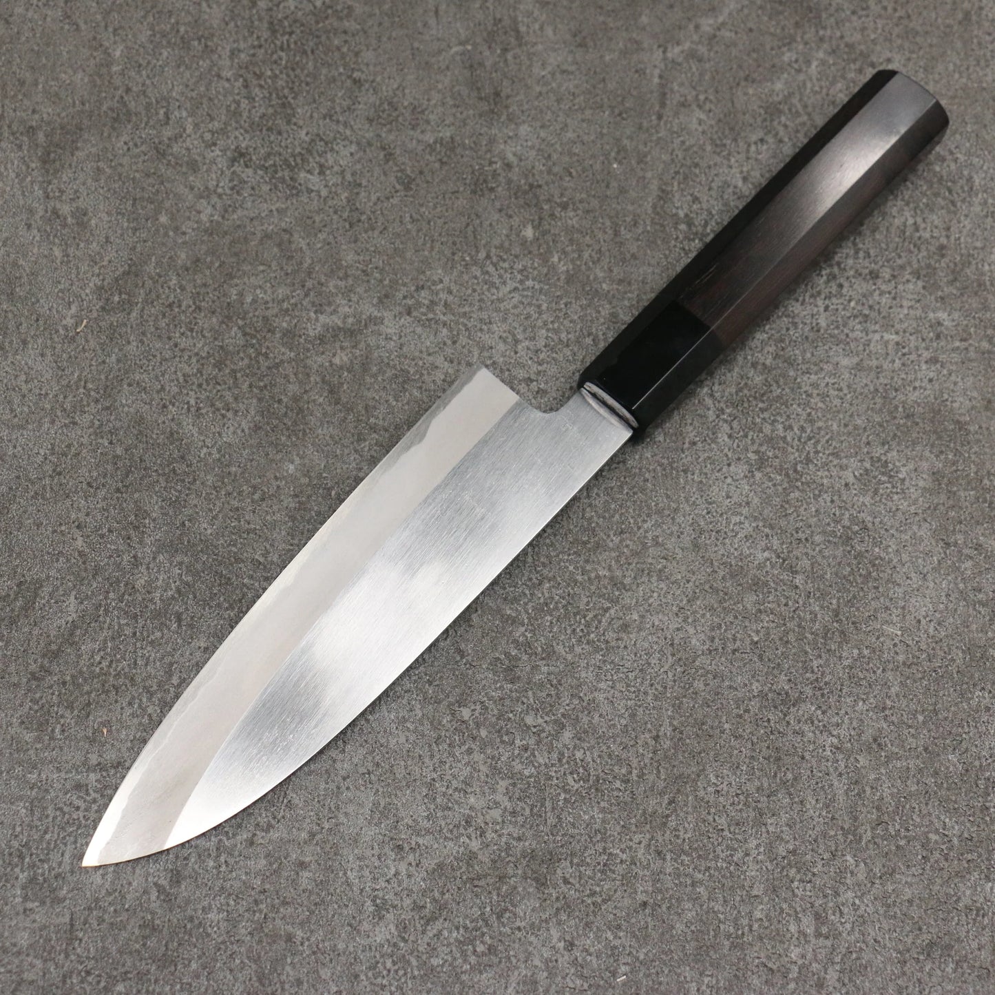 Thương hiệu Minamoto Akitada Thép trắng No.2 Kasumitogi Dao đa năng Santoku 180mm chuôi dao gỗ Mun