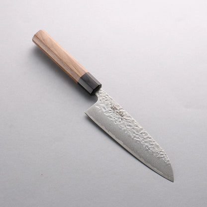 Thương hiệu Seisuke AUS10 Thép Damascus rèn thủ công Dao đa năng Santoku 165mm chuôi dao hoa văn gỗ cây Óc Chó