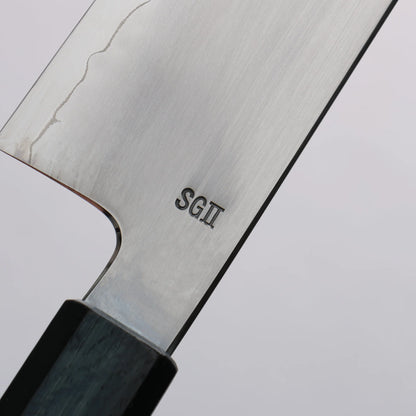 Thương hiệu Naoto Myojin SG2 Kasumiken Dao đa năng Santoku 170mm chuôi dao gỗ sồi (nhuộm chàm)