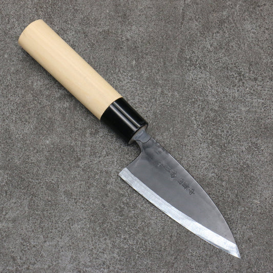 Nakashinden white steel black Deba knife 105MM magnolia pattern 中新田 白ニ鋼 黒 出刃包丁 105MM 朴柄 Free ship - Thép trắng No.2 Đen Dao làm cá chuyên dụng Deba 105mm chuôi dao gỗ Mộc Lan