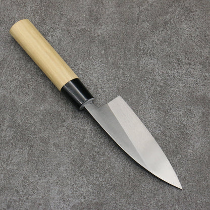 Nakashinden white steel black Deba knife 120MM magnolia pattern 中新田 白ニ鋼 黒 出刃包丁 120MM 朴柄 Free ship - Thép trắng No.2 Đen Dao làm cá chuyên dụng Deba 120mm chuôi dao gỗ Mộc Lan