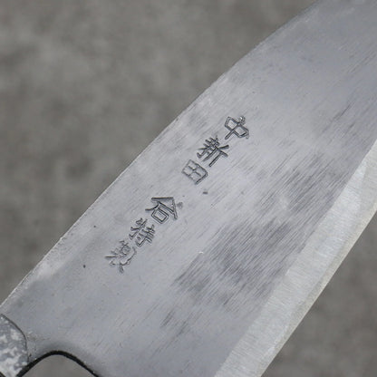 Nakashinden white steel black Deba knife 120MM magnolia pattern 中新田 白ニ鋼 黒 出刃包丁 120MM 朴柄 Free ship - Thép trắng No.2 Đen Dao làm cá chuyên dụng Deba 120mm chuôi dao gỗ Mộc Lan