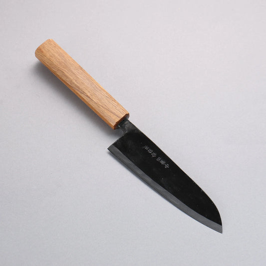 Thương hiệu Nakaniida Thép trắng No.2 màu đen hoàn thiện Dao đa năng Santoku 150mm chuôi dao gỗ Sồi