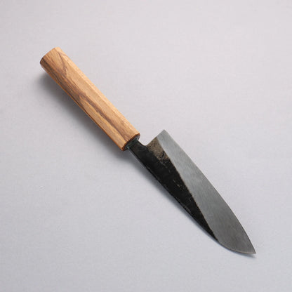 Thương hiệu Nakaniida Thép trắng No.2 màu đen hoàn thiện Dao đa năng Santoku 150mm chuôi dao gỗ Sồi