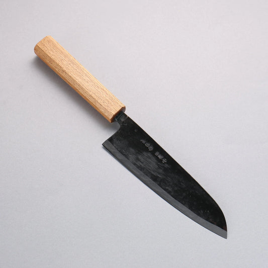 Thương hiệu Nakaniida Thép trắng No.2 hoàn thiện màu đen Dao đa năng Santoku 165mm chuôi dao gỗ Sồi