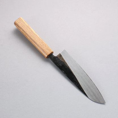 Thương hiệu Nakaniida Thép trắng No.2 hoàn thiện màu đen Dao đa năng Santoku 165mm chuôi dao gỗ Sồi