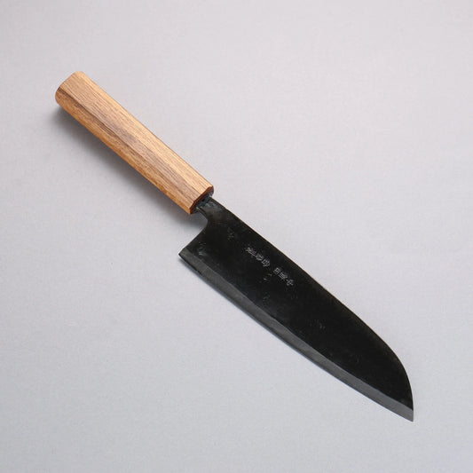 Thương hiệu Nakaniida Thép trắng No.2 màu đen hoàn thiện Dao đa năng Santoku 180mm chuôi dao gỗ Sồi