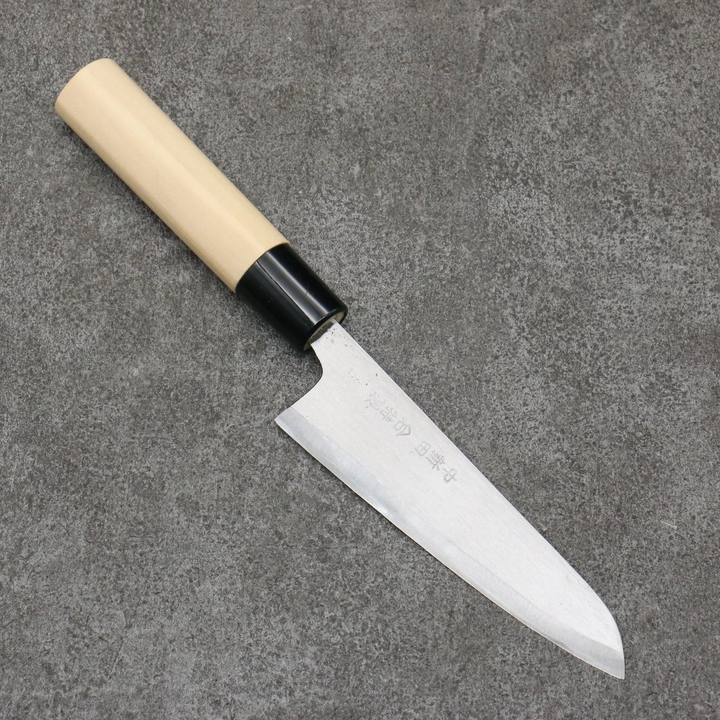 Nakashinden white steel polished finish petty knife 120MM magnolia pattern 中新田 白ニ鋼 磨き仕上げ ペティーナイフ 120MM 朴柄 Free ship - Thép trắng No.2 Đánh nhẵn bóng Dao nhỏ đa năng Petty 120mm chuôi dao gỗ Mộc Lan