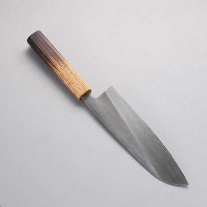 Thương hiệu Nakaniida Thép trắng No.2 Thép trắng được đánh bóng hoàn thiện Dao đa năng Santoku 180mm chuôi dao gỗ Sồi cháy