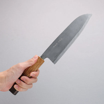 Thương hiệu Nakaniida Thép trắng No.2 Thép trắng được đánh bóng hoàn thiện Dao đa năng Santoku 180mm chuôi dao gỗ Sồi cháy