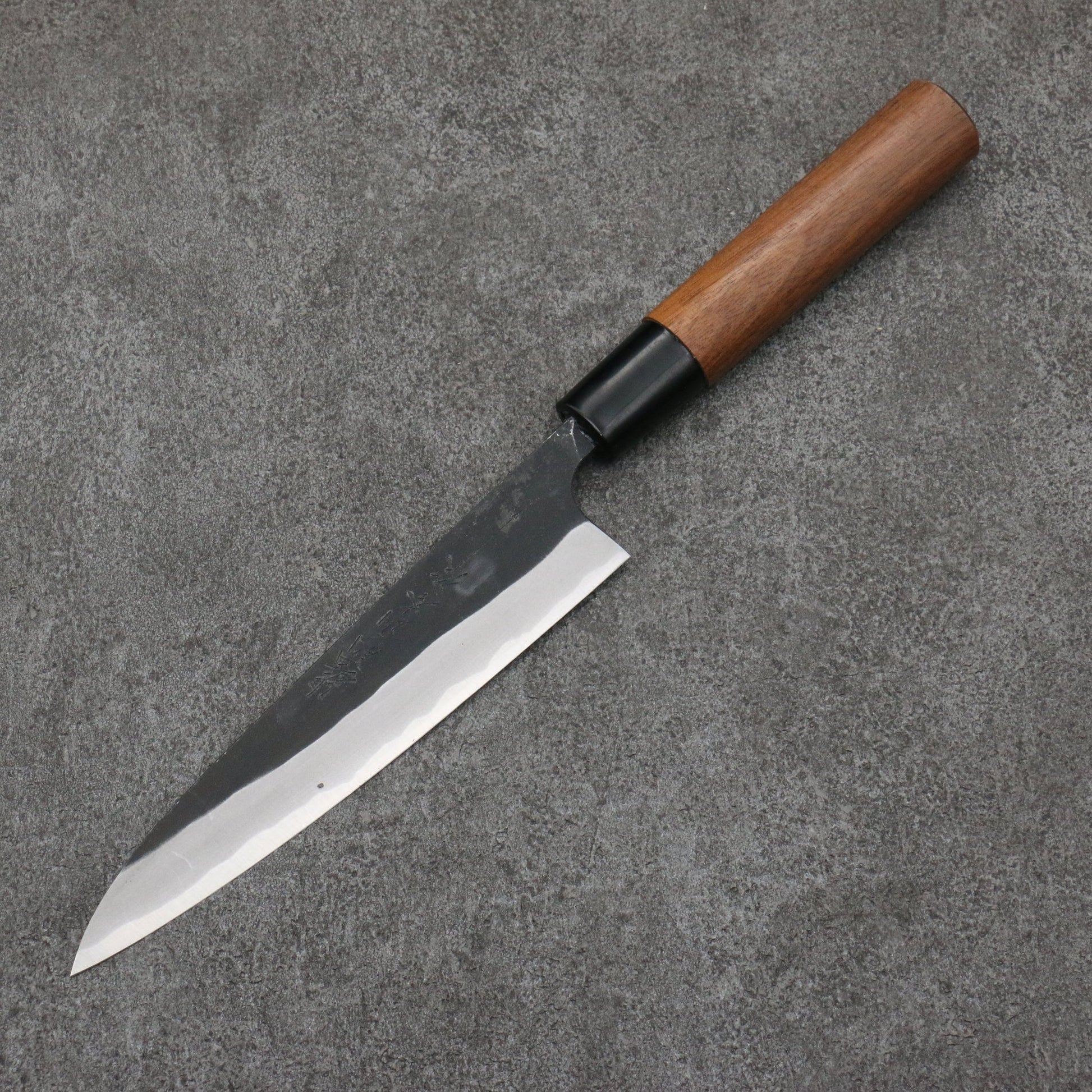 Nao Yamamoto Aogami Black Petty Knife 150MM Walnut Handle 山本 直 青紙 黒打 ペティーナイフ 150MM ウォルナット柄 Free ship - Thương hiệu Nao Yamamoto Thép xanh  Kurouchi Dao nhỏ đa năng Petty 150mm chuôi dao gỗ cây Óc Chó