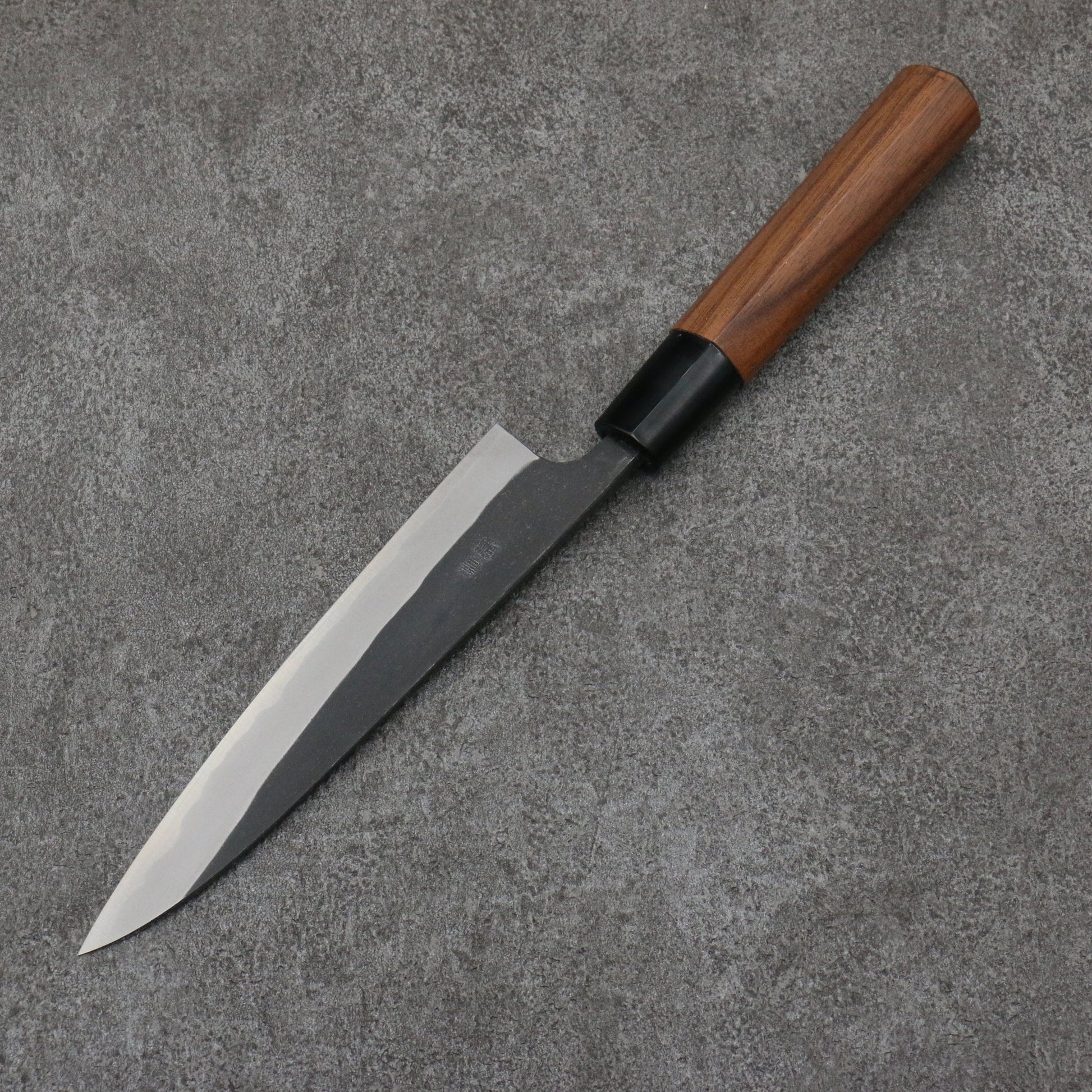 Nao Yamamoto Aogami Black Petty Knife 150MM Walnut Handle 山本 直 青紙 黒打 ペティーナイフ 150MM ウォルナット柄 Free ship - Thương hiệu Nao Yamamoto Thép xanh  Kurouchi Dao nhỏ đa năng Petty 150mm chuôi dao gỗ cây Óc Chó